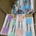 Silicone spatula with brush