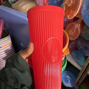 Plastic straw cup