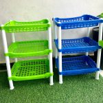 3 steps pink trolley