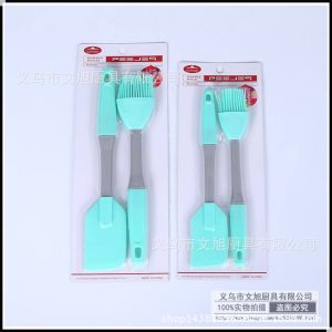 Silicone spatula with brush