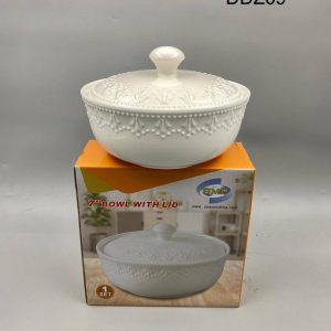 Single ceramic plate with cover