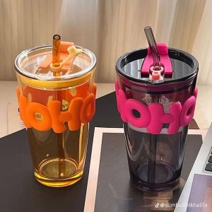 Hoh straw glass cup