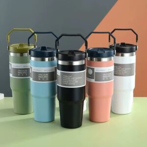 900ml hot & cold insulated vacuum tumbler with straw