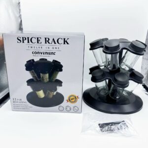 12 jars spice rotating rack